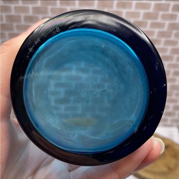 COCA COLA Glass Teal Blue 5.5" Tall McDonald's Double Tear Drop Circlewa… - Picture 4 of 6